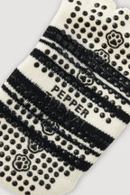 HAILEY STRIPE TOE FREE GRIP SOCKS