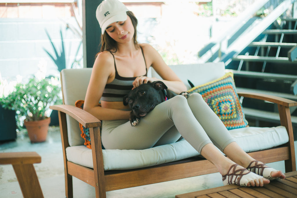 HAILEY STRIPE TOE FREE GRIP SOCKS