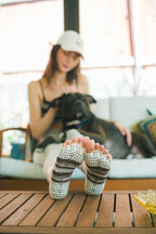 HAILEY STRIPE TOE FREE GRIP SOCKS