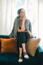 HAILEY STRIPE TOE FREE GRIP SOCKS